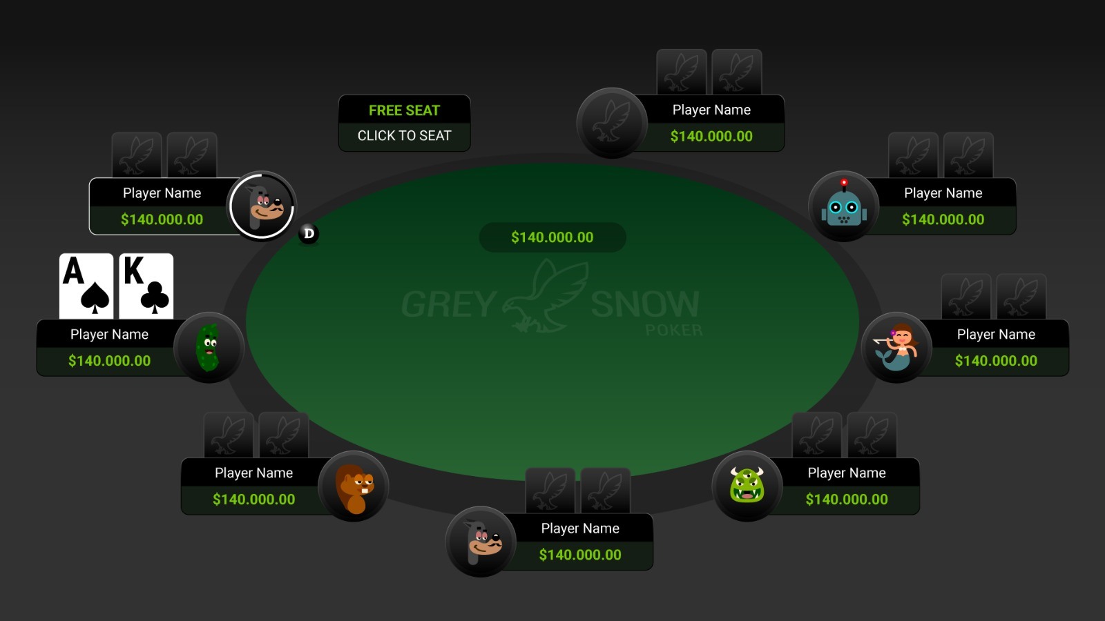 Grey Snow Poker